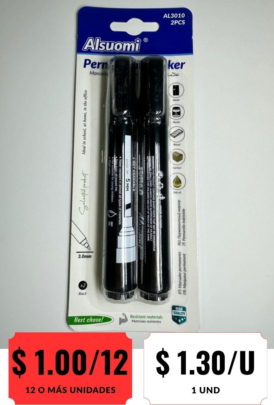 Marcadores permanentes negros