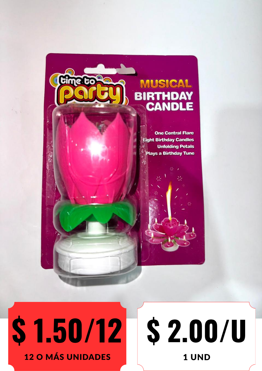 Vela Musical Flor de Loto