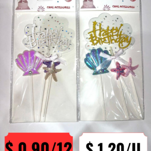Set de Cake Topper Sirena Happy Birthday