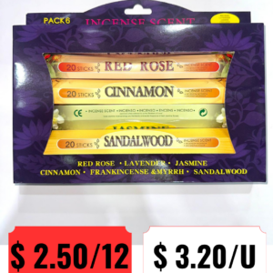 Pack de 6 Inciensos Essential Fragrances